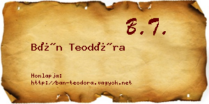 Bán Teodóra névjegykártya